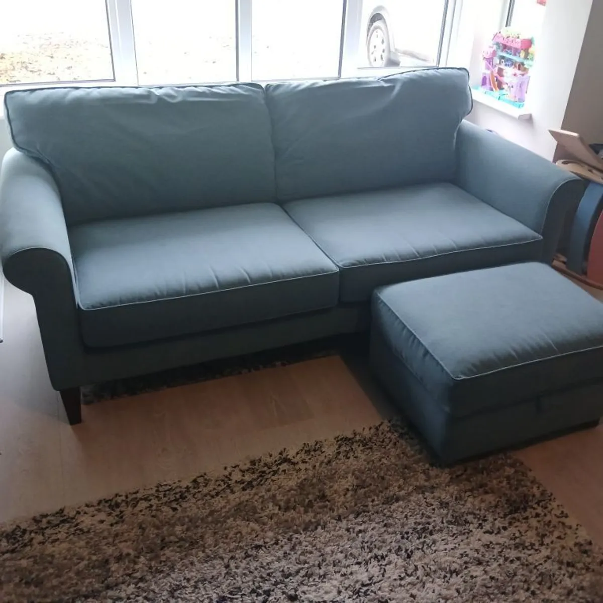 Sofa and foot stool - Image 2