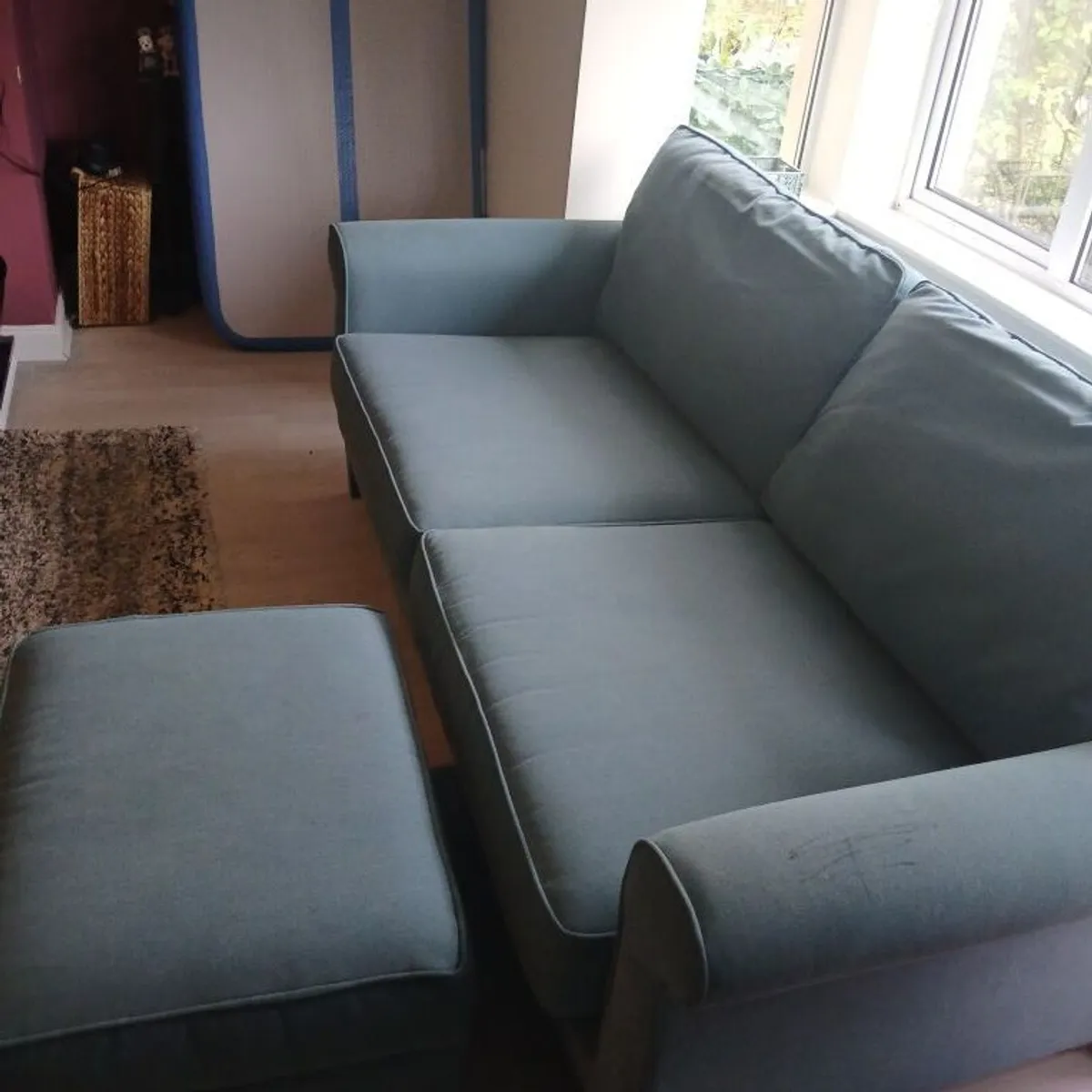 Sofa and foot stool - Image 3