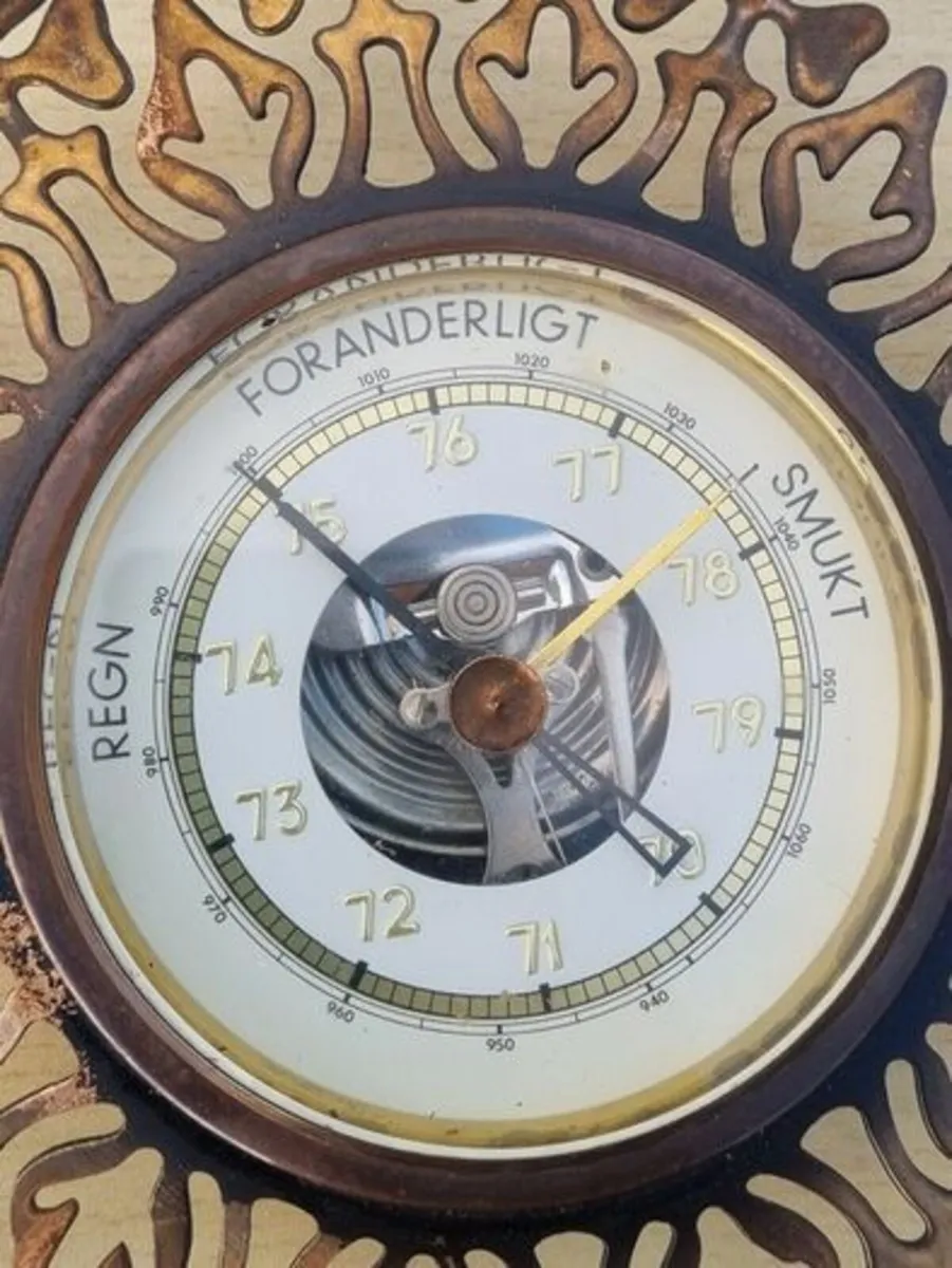 Vintage Brass Scandinavian Barometer - Image 2