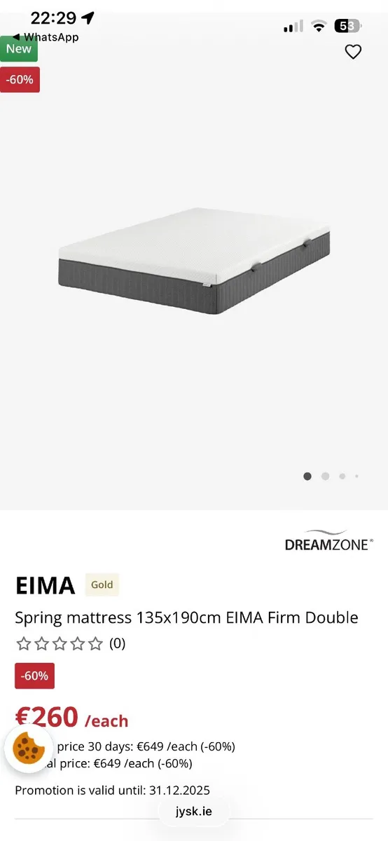 Double Bed with Spring Foam Mattress - Image 2