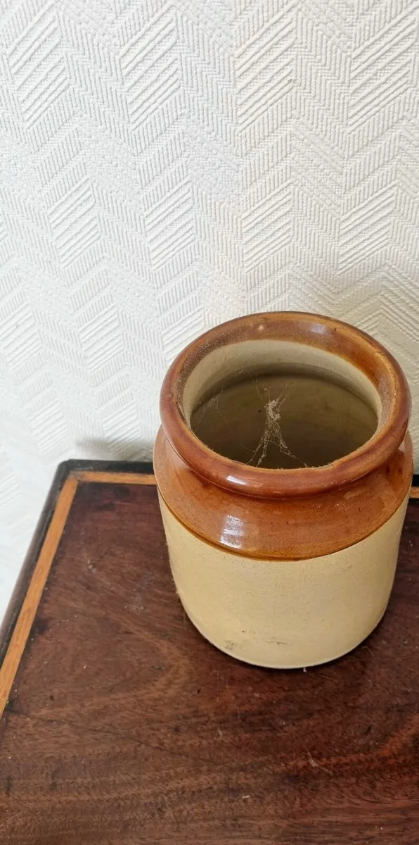Vintage Glazed Stonewear Jar - Image 2
