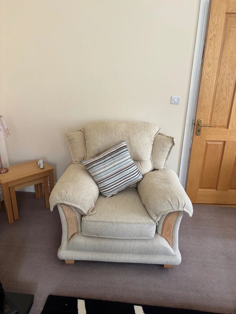 Three piece sofa with chairs - Image 1