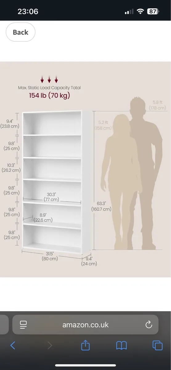 Bookcase, 6-Tier Bookshelf new - Image 2