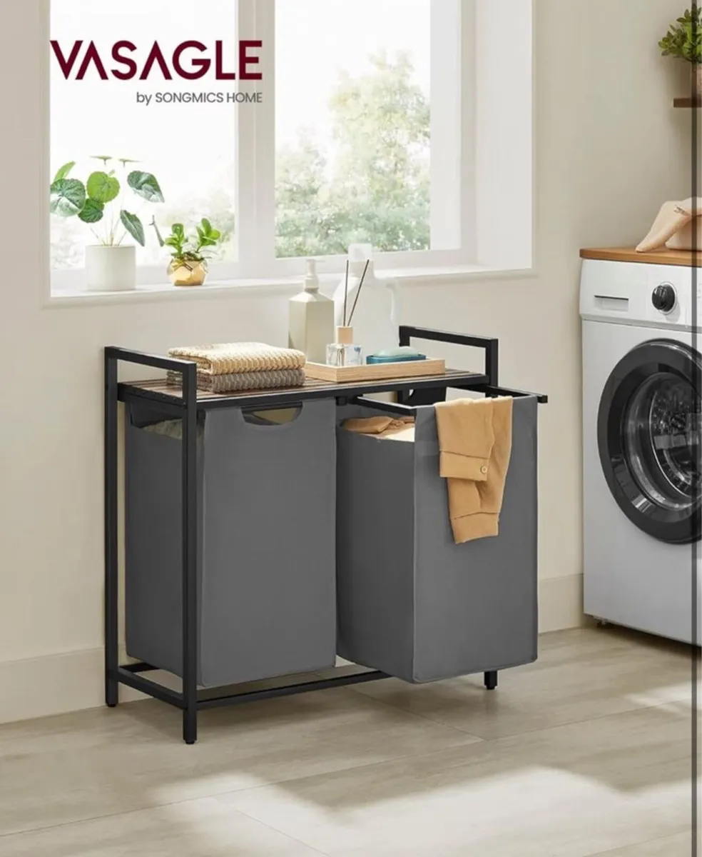 Laundry Basket, 2-Compartmen new - Image 2