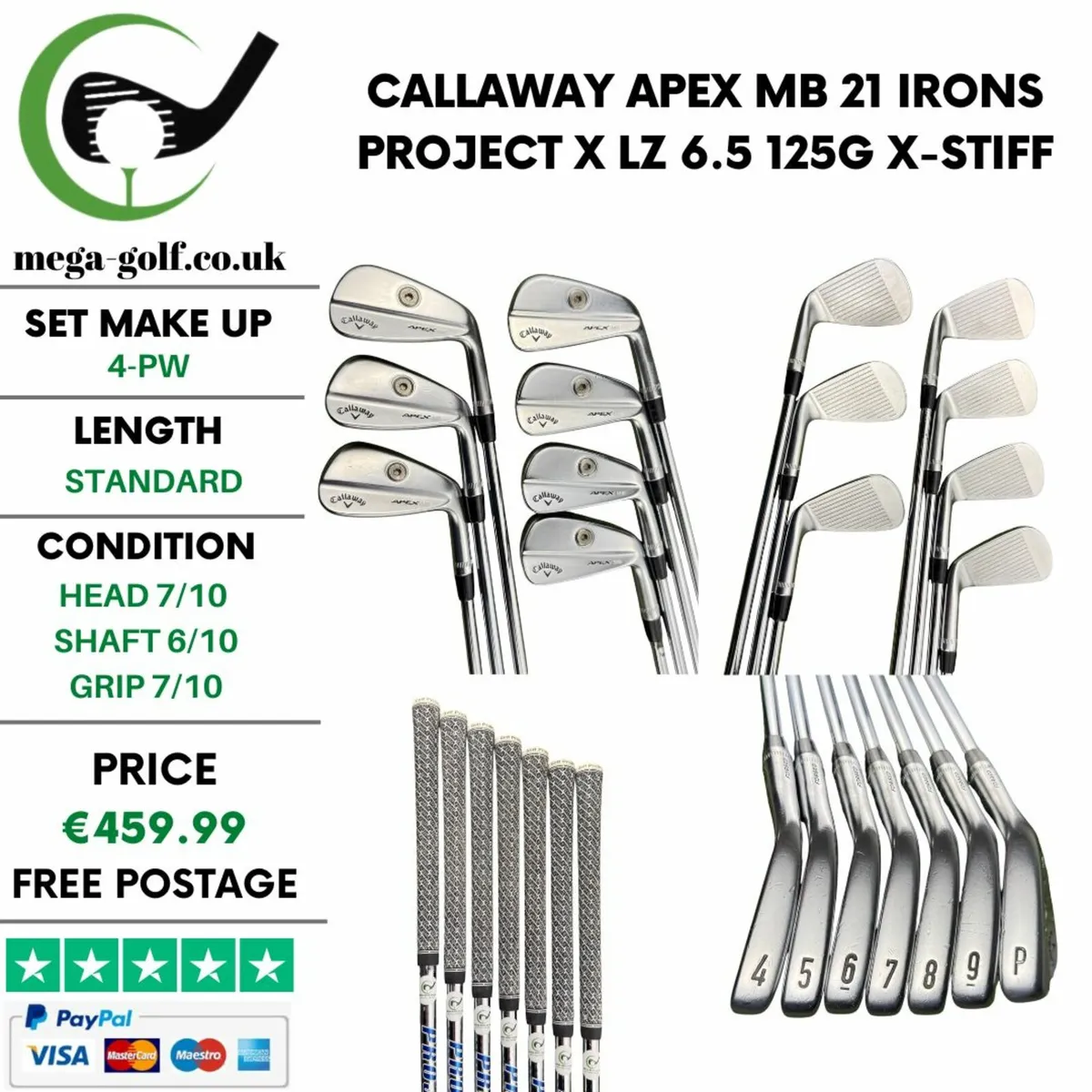 Callaway Apex MB 21 Irons / 4-Pw / X-Stiff - Image 1
