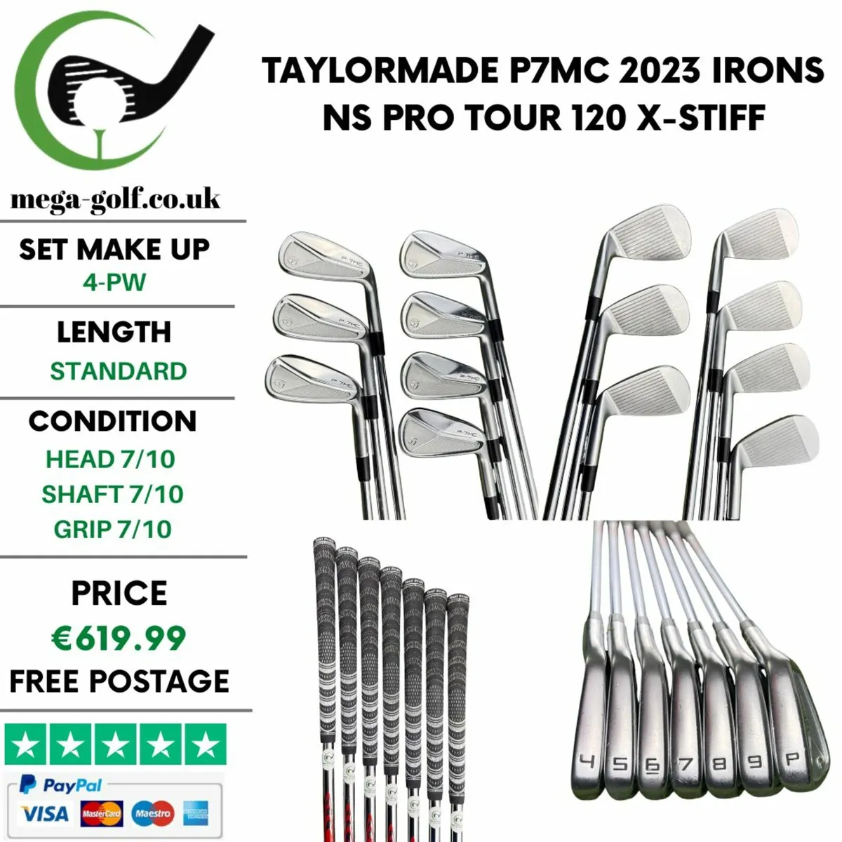 Taylormade P7MC 2023 Irons / 4-Pw / X-Stiff - Image 1