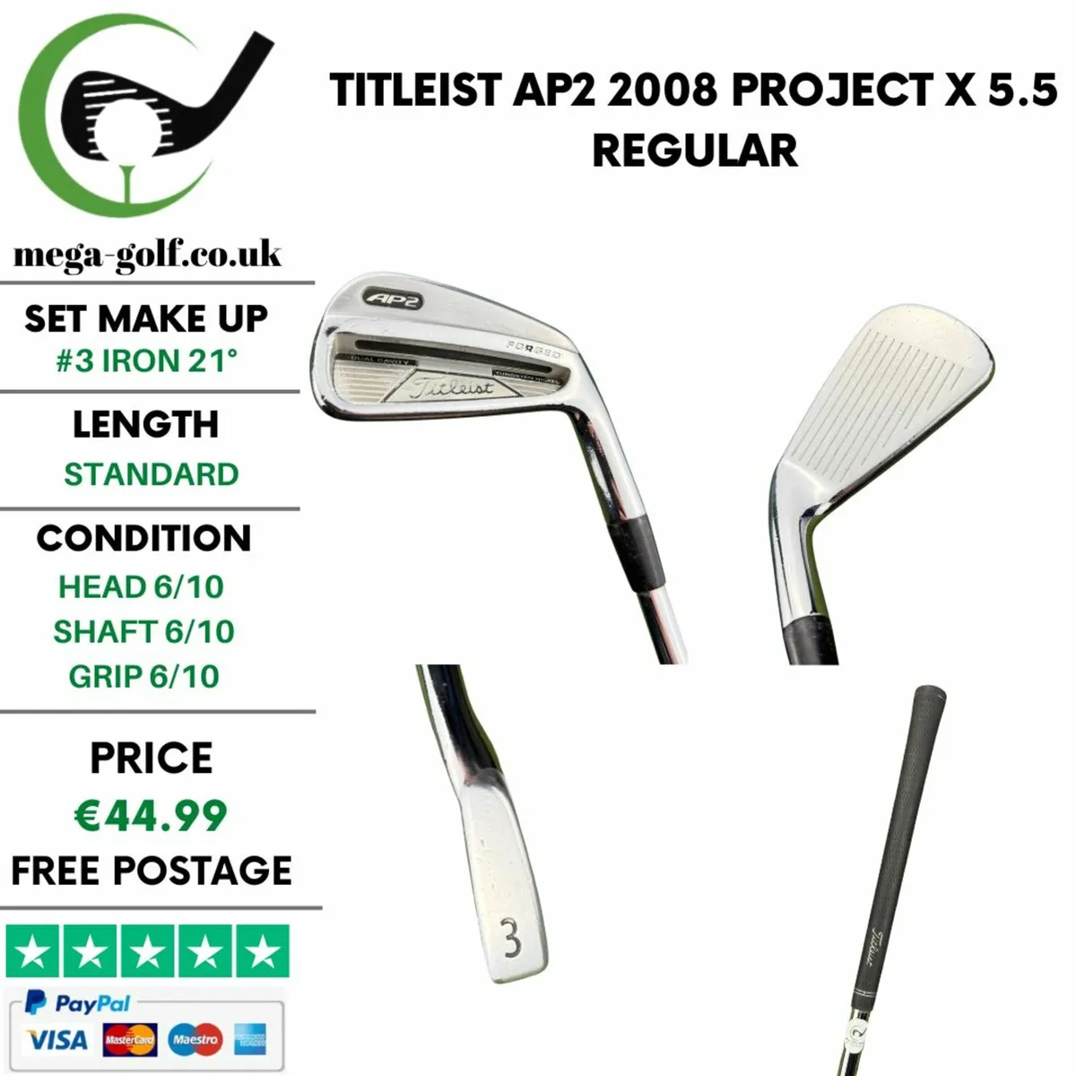 Titleist AP2 2008 #3 Iron 21° / Regular - Image 1