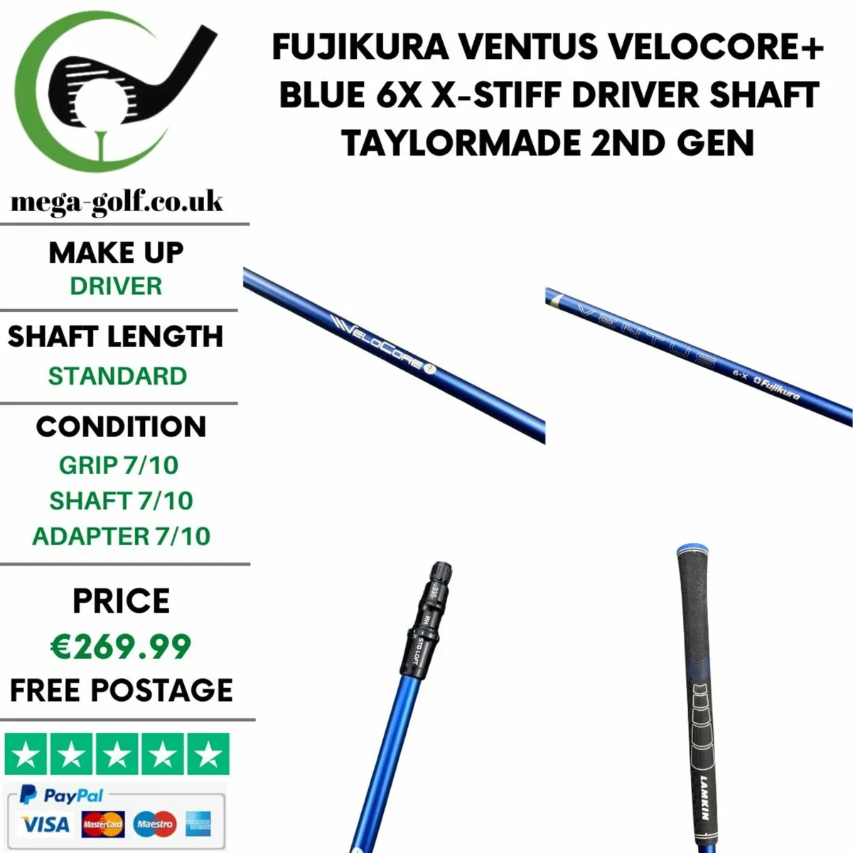 Fujikura Ventus Velocore+ Blue 6X X-Stiff Driver - Image 1