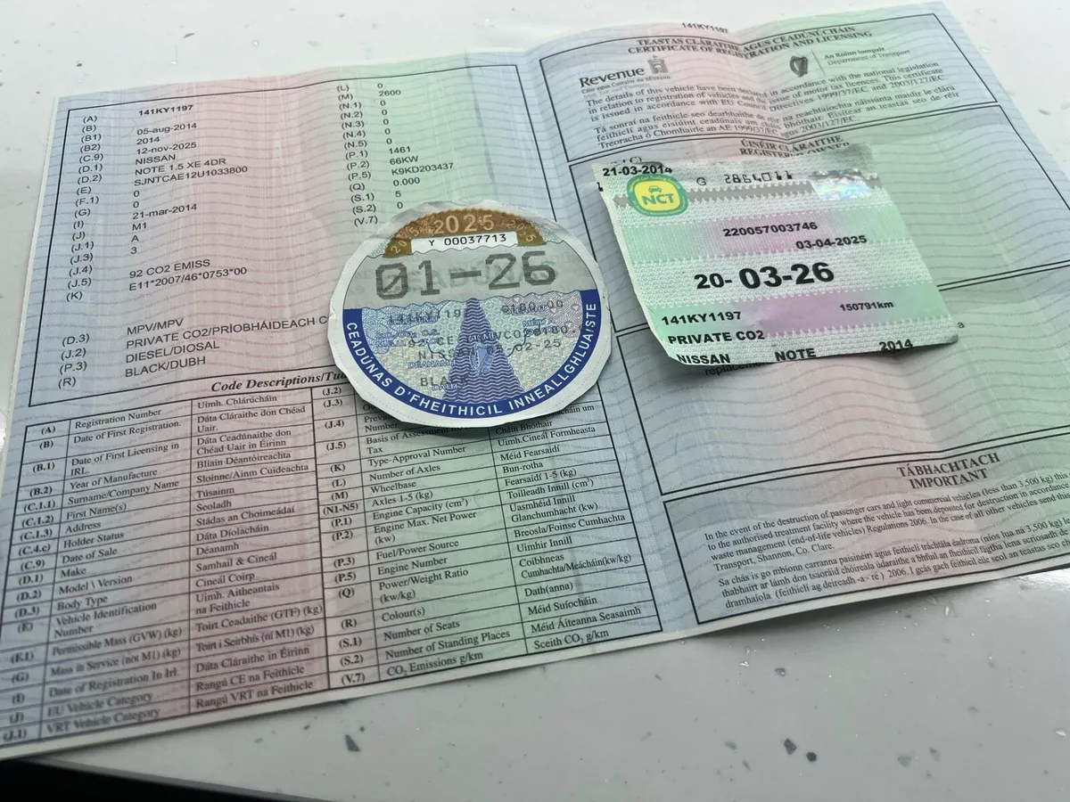 2014 Nissan Note Tiny Milage Nct & Taxed - Image 3