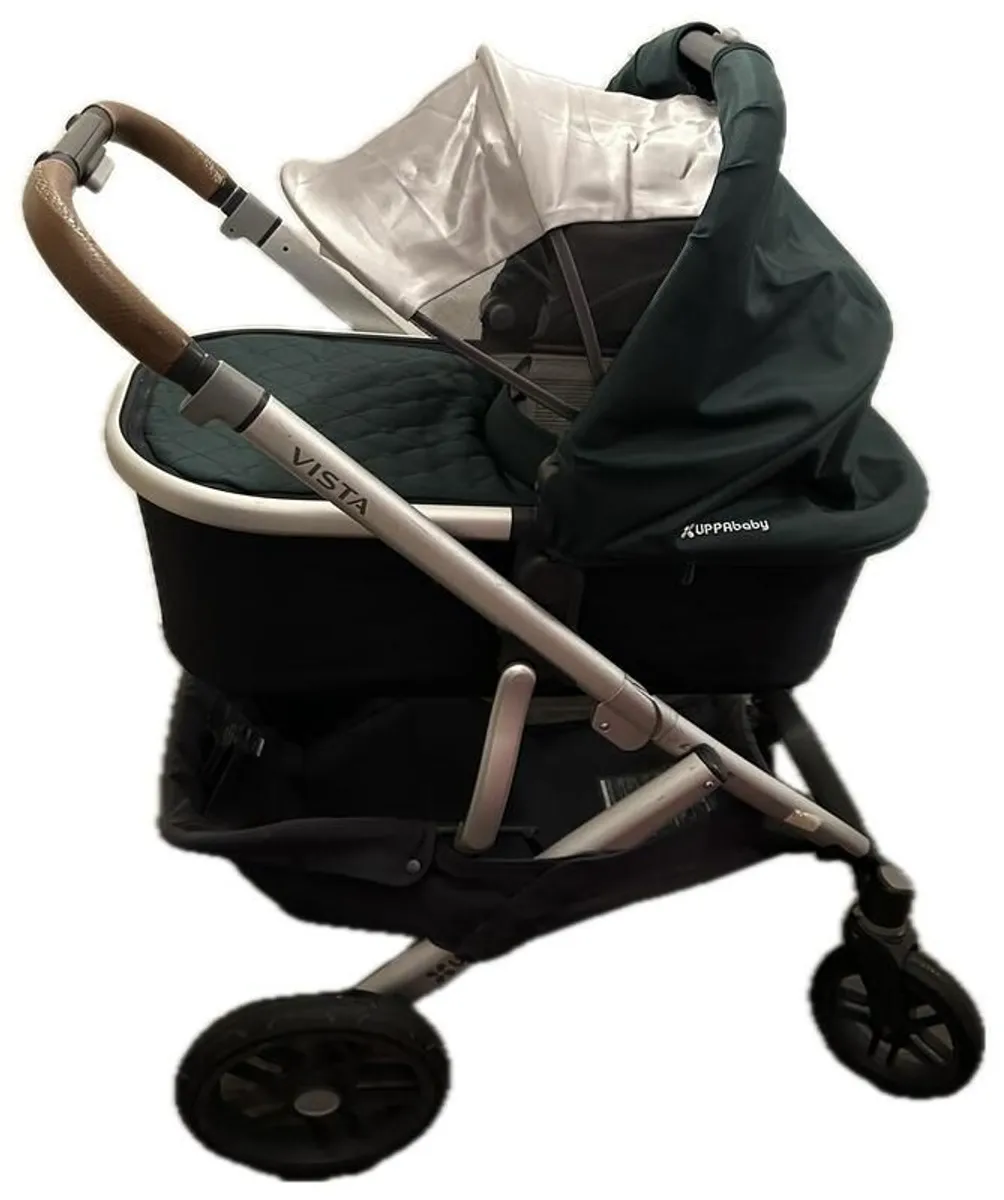 UPPAbaby Vista Austin (Hunter Green/Silver/Saddle Leather), prams + buggy, no car seats included - Image 2