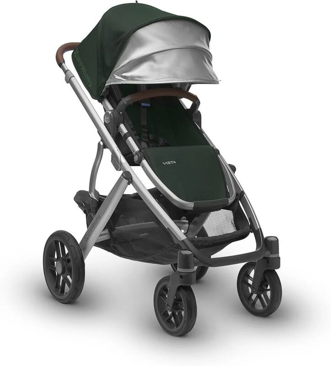 UPPAbaby Vista Austin (Hunter Green/Silver/Saddle Leather), prams + buggy, no car seats included - Image 4