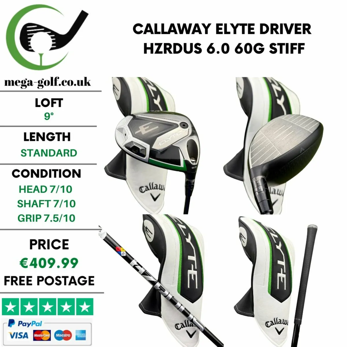 Callaway Elyte Driver / 9° / Hzrdus 6.0 60g Stiff - Image 1