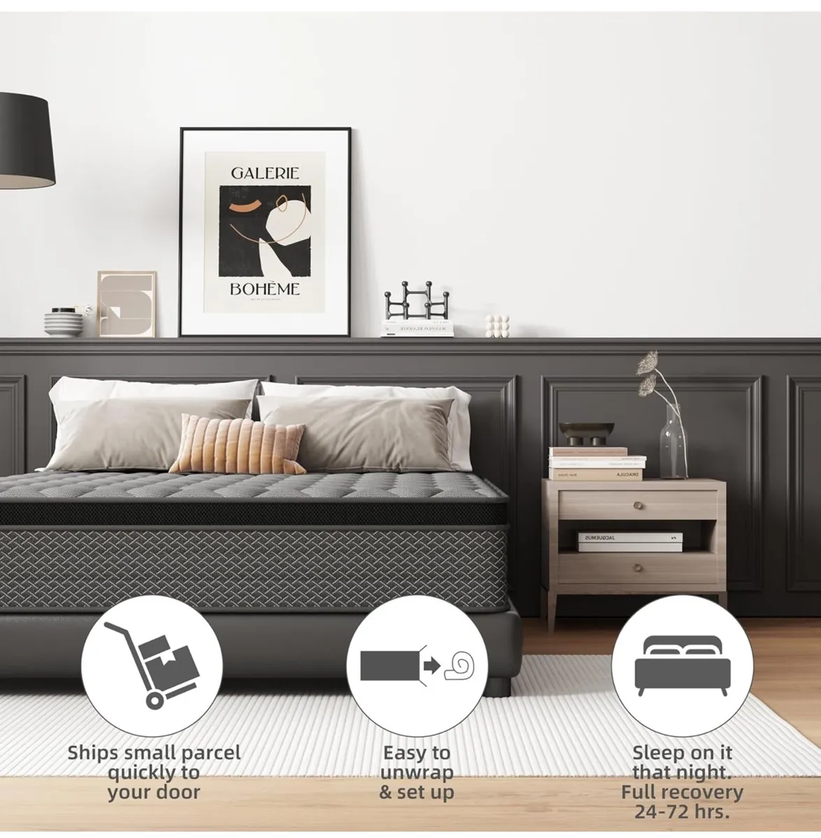 Single Mattress 3FT, 10 Inch Foam and Spring Hybri - Image 3