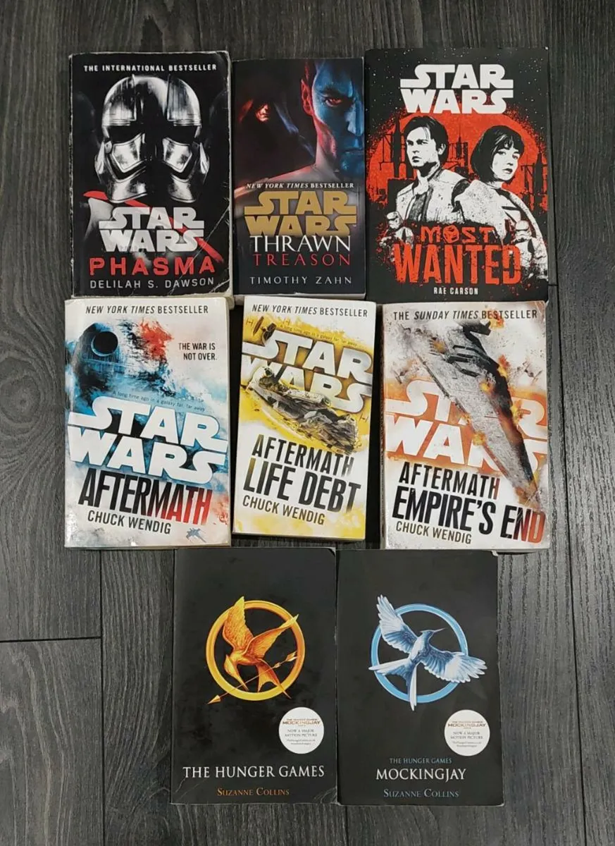Star wars and hunger games book collection