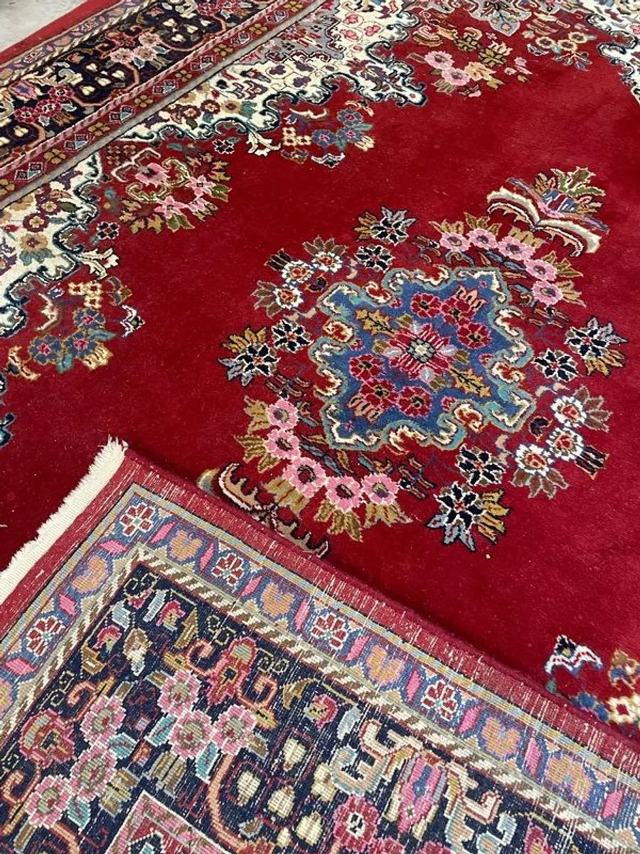 Large Vintage Kerman Wool Rug - Image 4
