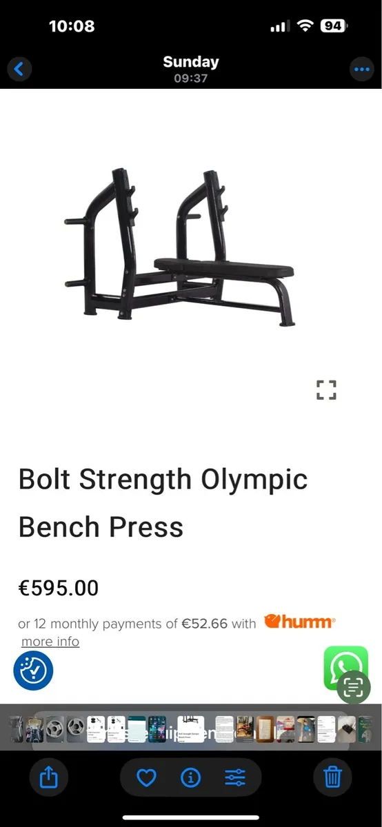 BOLT 350KG RATED GYM SPEC OLYMPIC HEAVY BENCH!!! - Image 2
