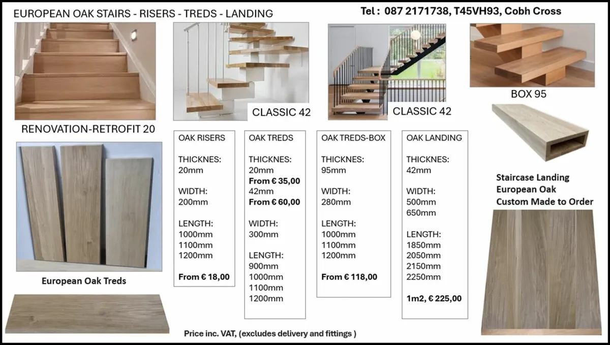 Oak Stair Treads, Risers and Landings - Image 1
