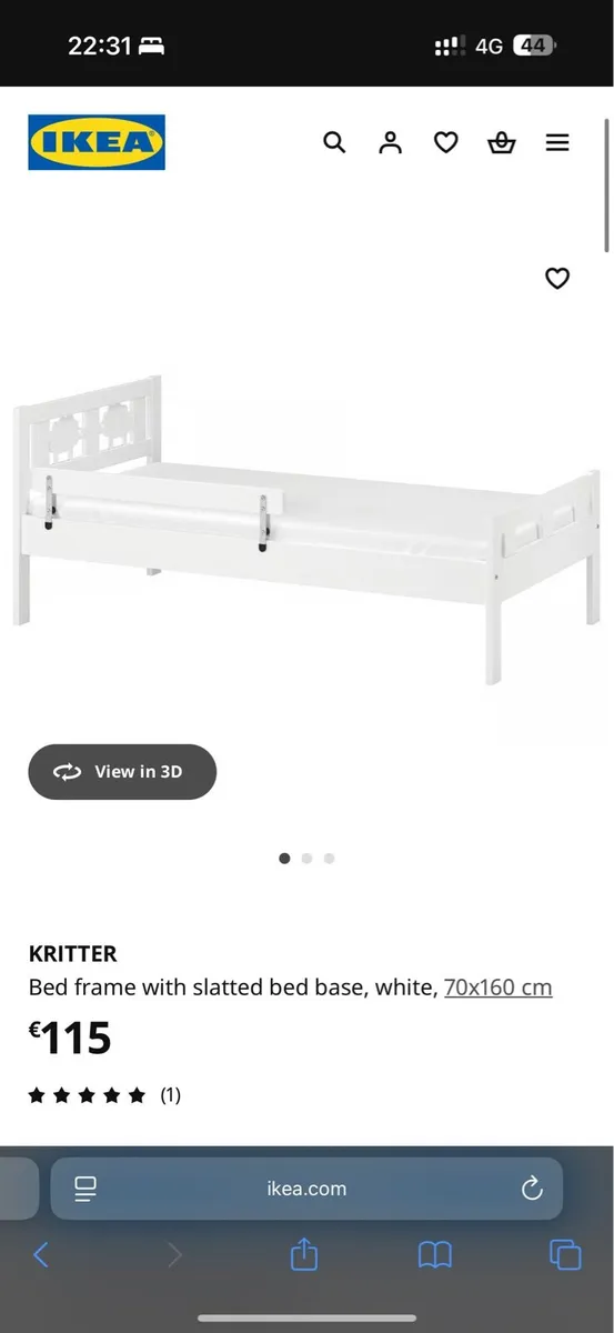 IKEA KRITTER bed with mattress. - Image 1