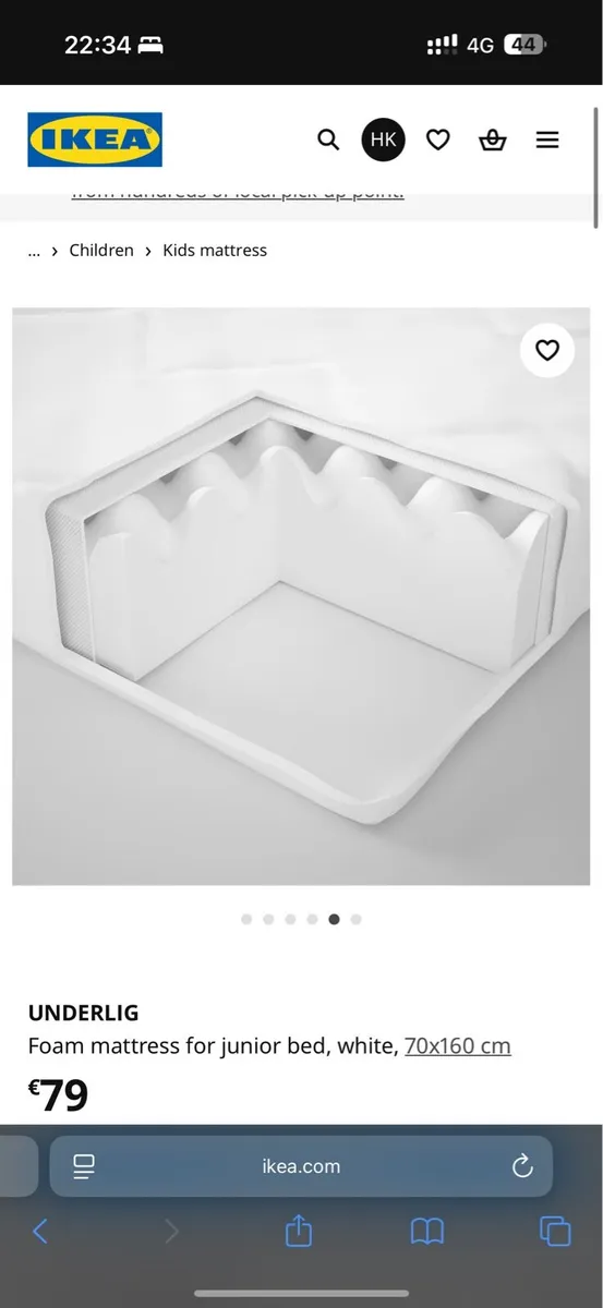 IKEA KRITTER bed with mattress. - Image 3