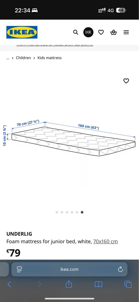 IKEA KRITTER bed with mattress. - Image 4