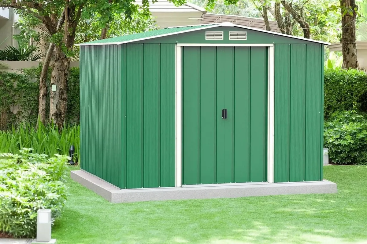 Duramax ECO 8×8 Steel Garden Sheds.  Free Delivery - Image 1