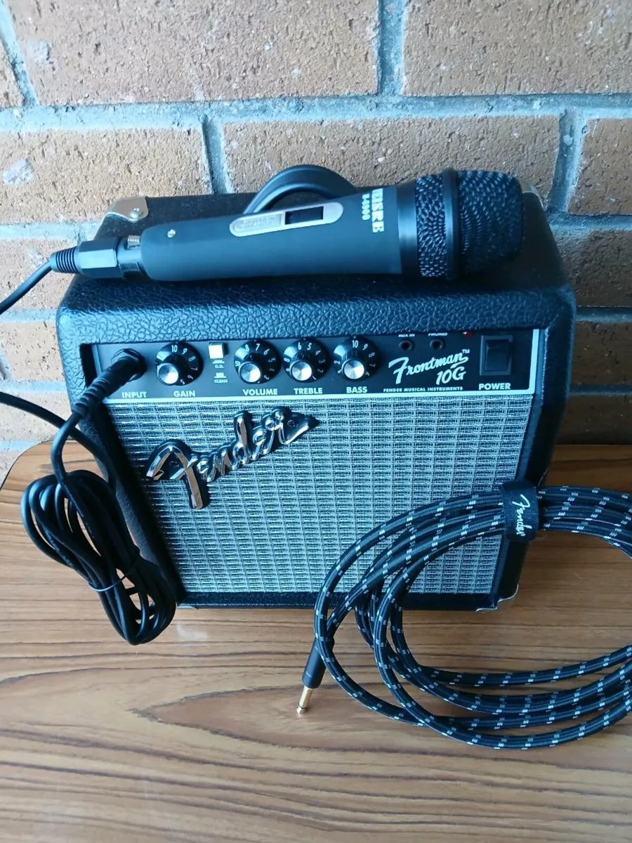 New Fender amplifier +microphone + guitar lead. - Image 1