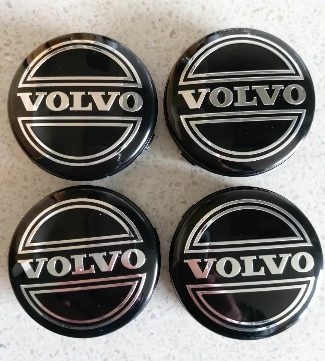 4 x Volvo Centre Caps (All Black) FREE POST - Image 1