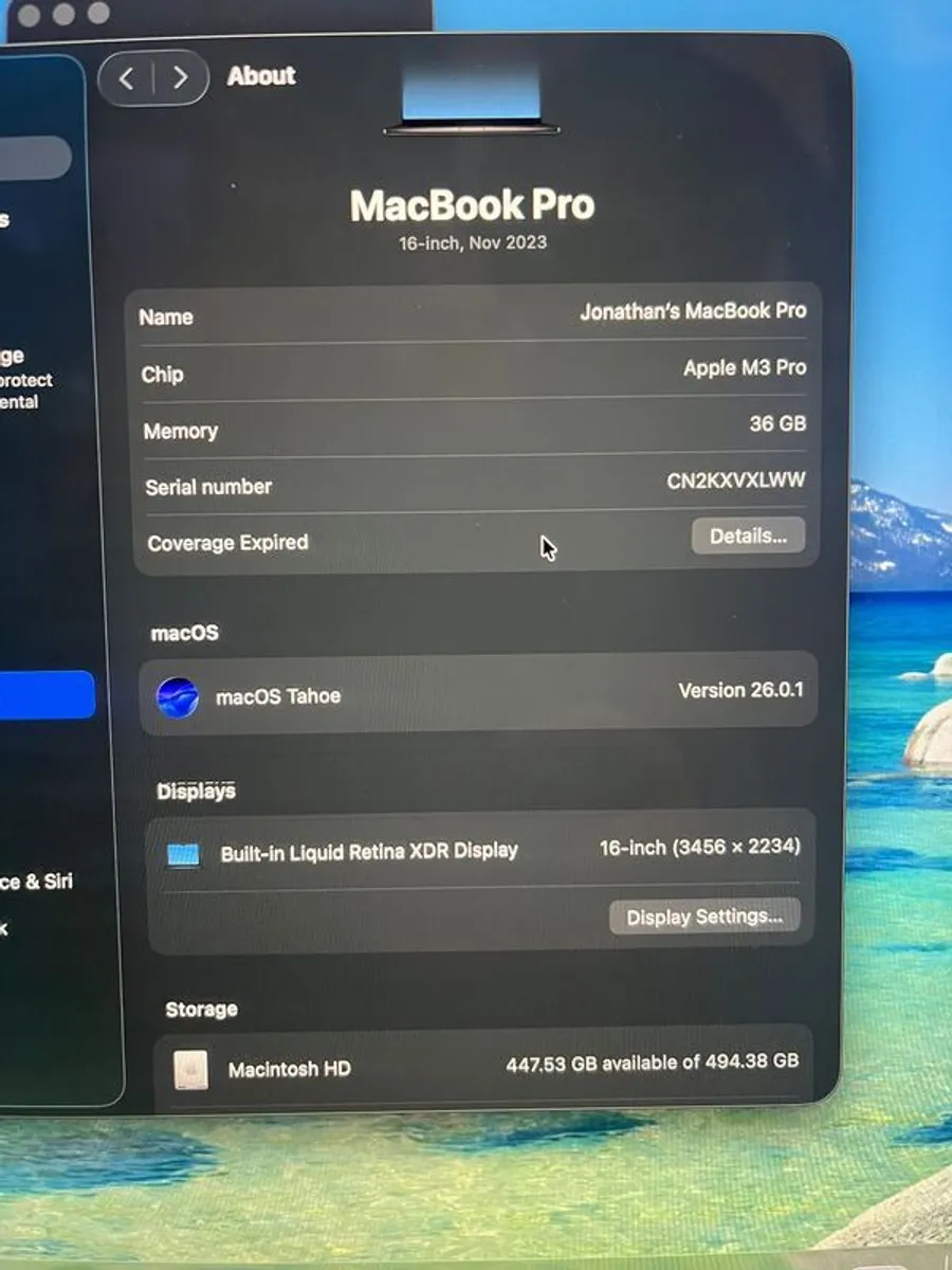 Apple MacBook Pro 16-inch: M3 Pro chip / 38GB RAM / 512GB SSD - Excellent Condition - Image 3