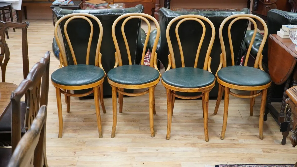 Set of 4 Vintage Bentwood Chairs - Image 1