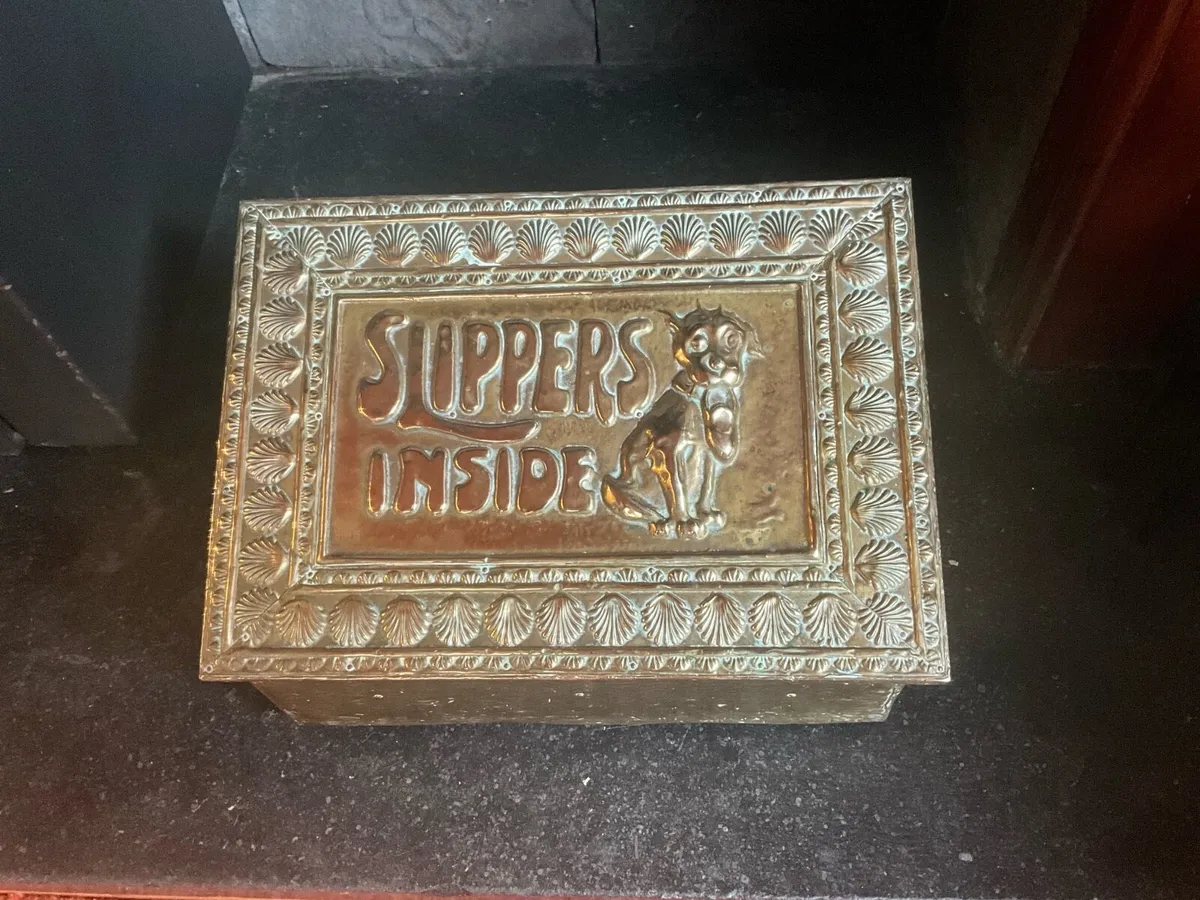 Antique Brass Bonzo Slipper Box Original 1920s - Image 1