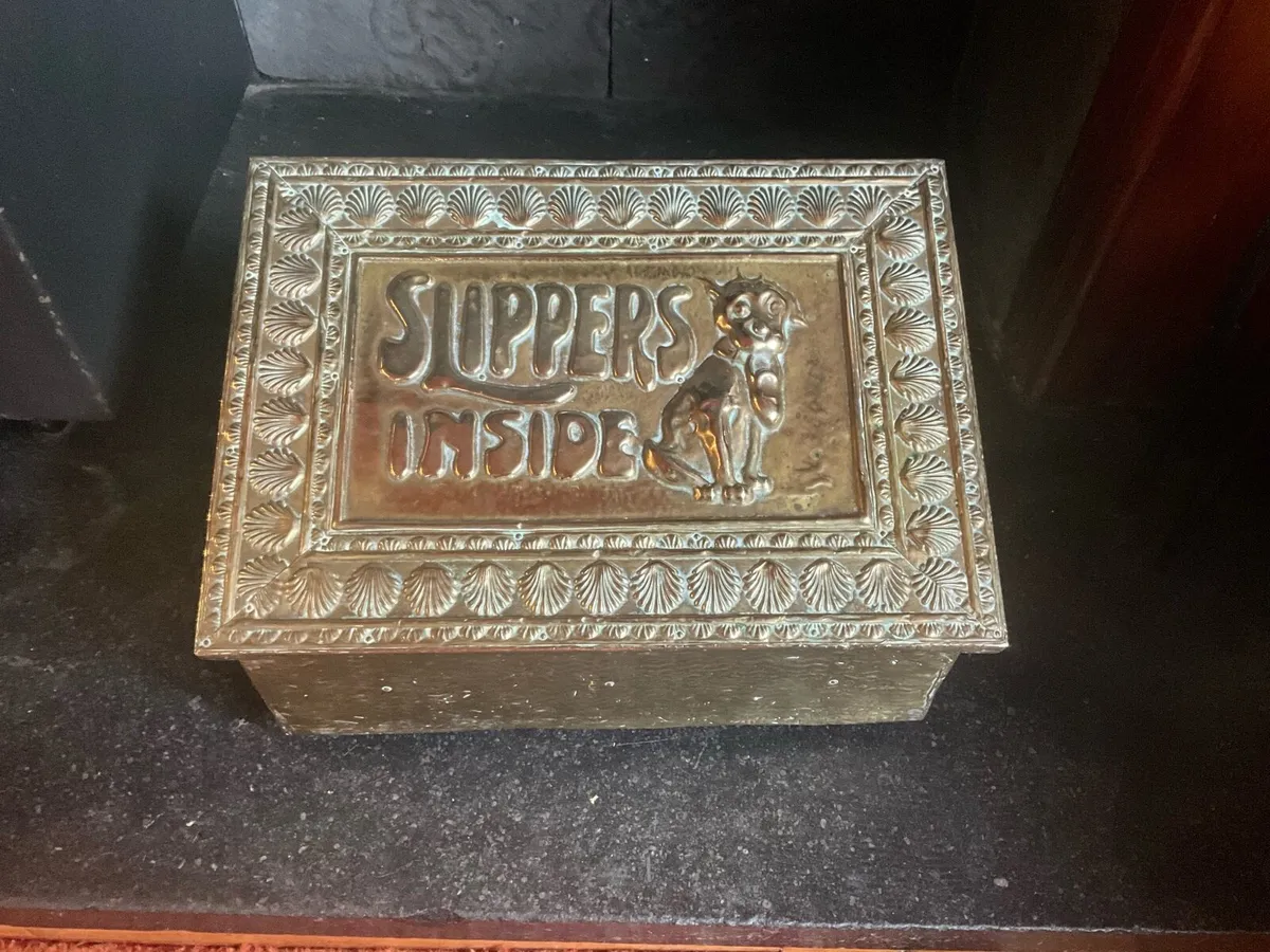 Antique Brass Bonzo Slipper Box Original 1920s - Image 3