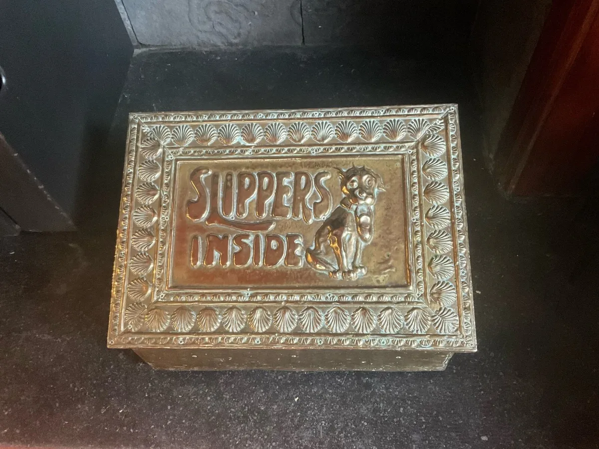Antique Brass Bonzo Slipper Box Original 1920s - Image 4