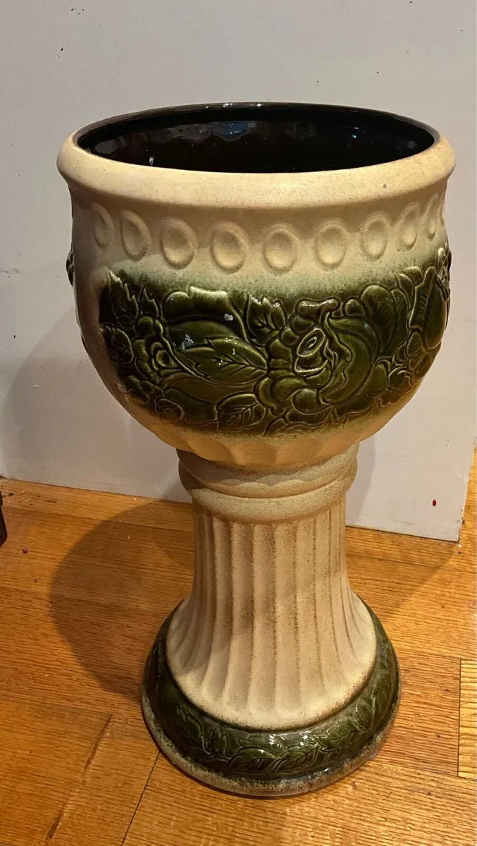 Vintage West German Ceramic Pedestal Planter - Image 3