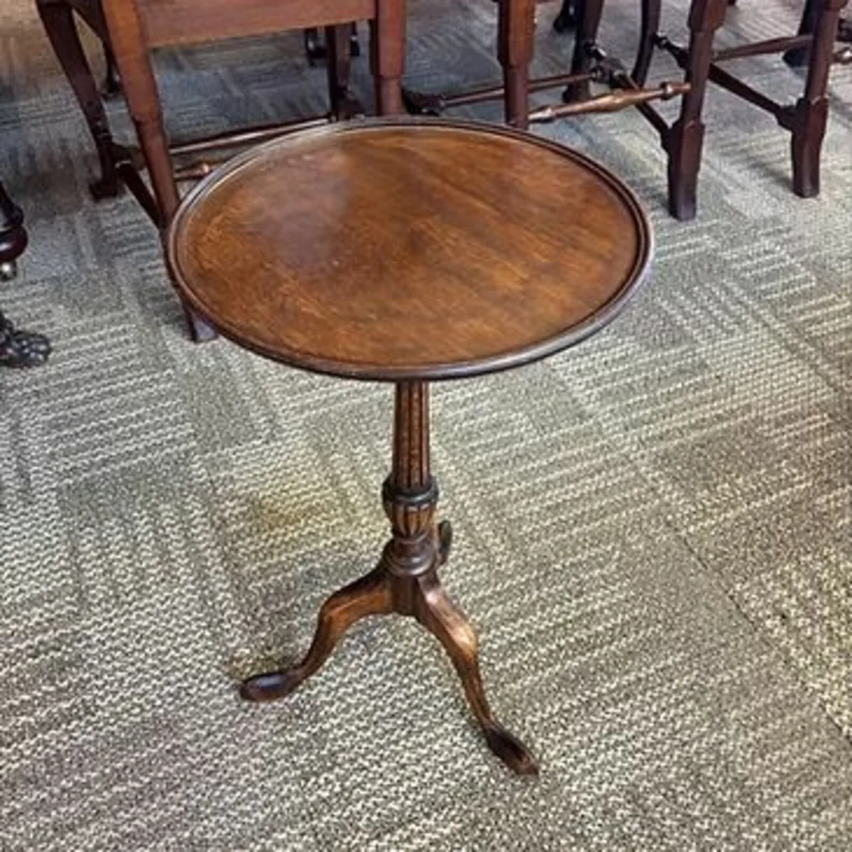 Beautiful mahogany round tripod base wine table. S