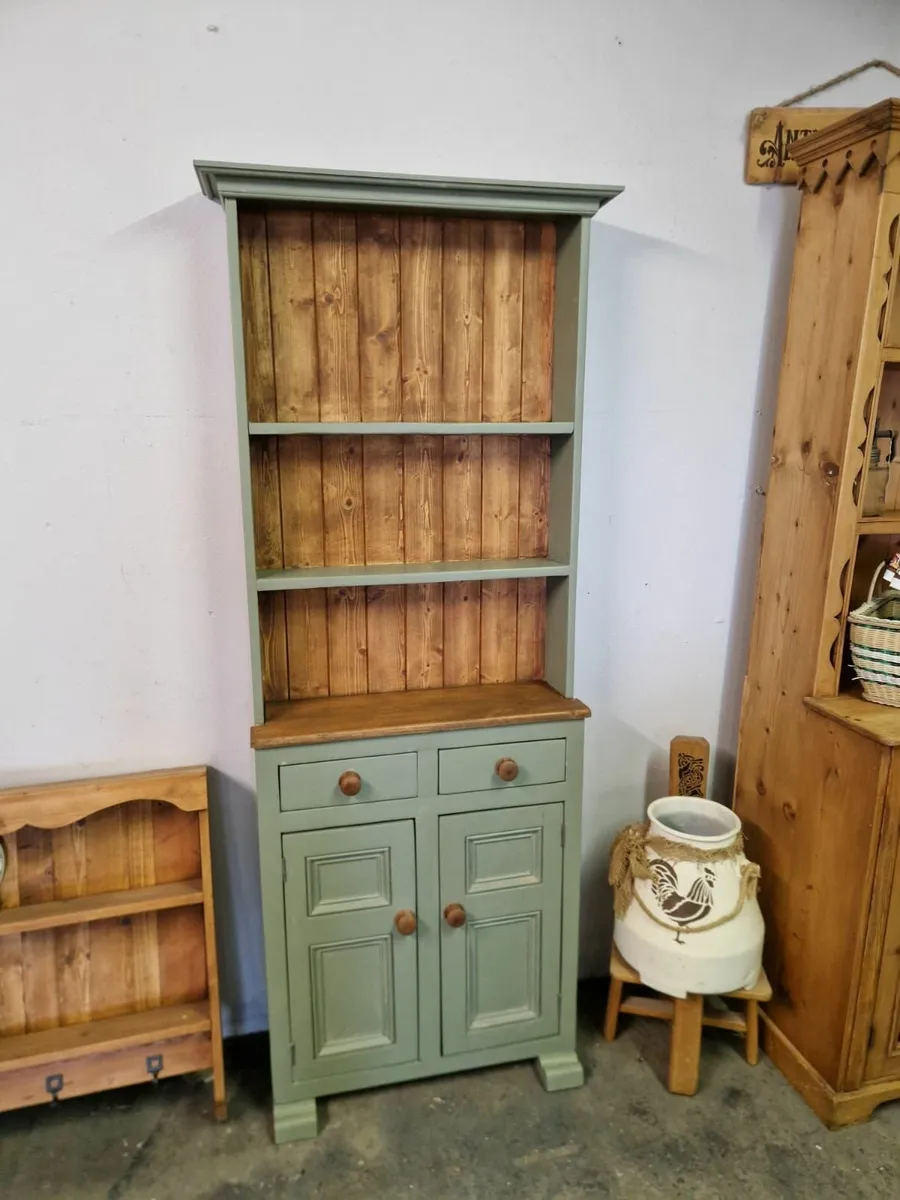Small early 1900s Irish pine kitchen dresser - Image 1