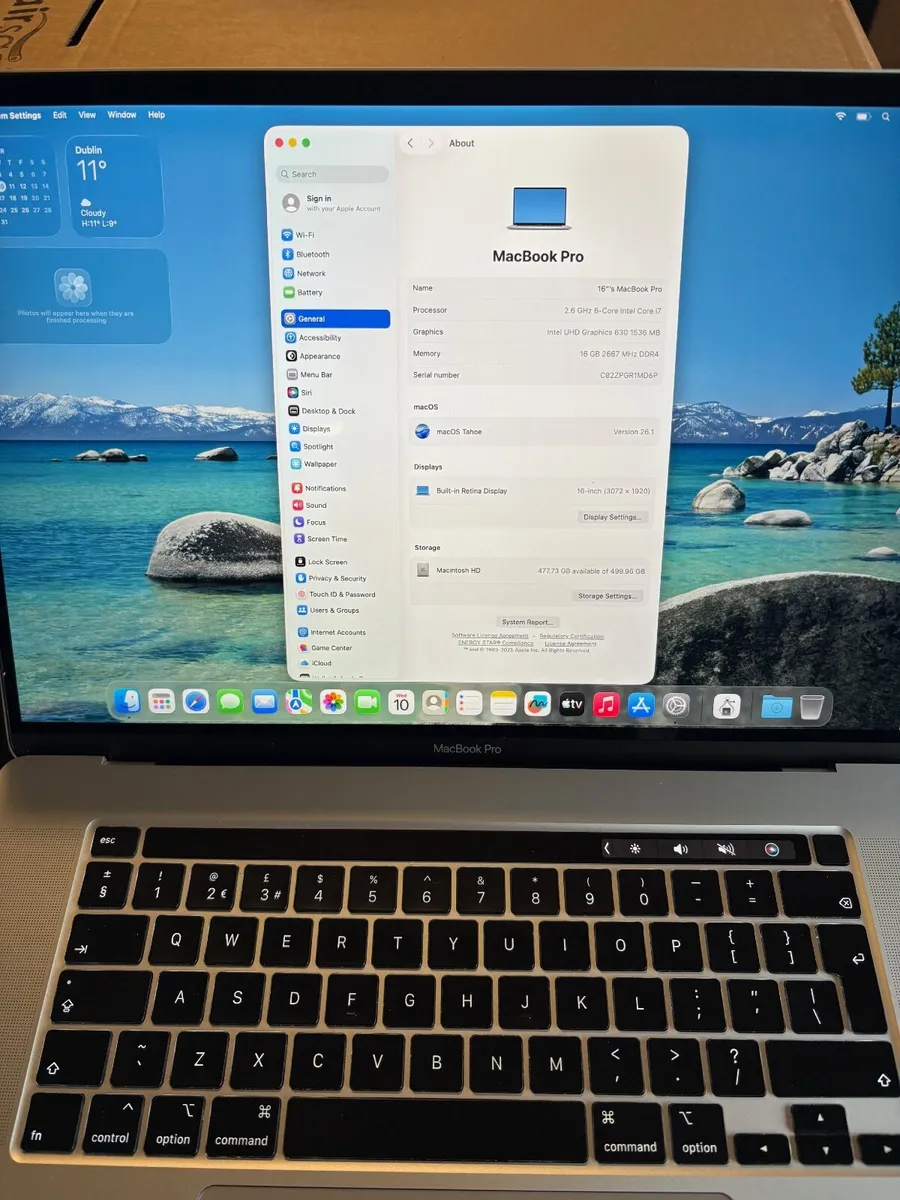 As New 16" Apple Macbook Pro Tahoe 512gb Ssd, 16 - Image 3