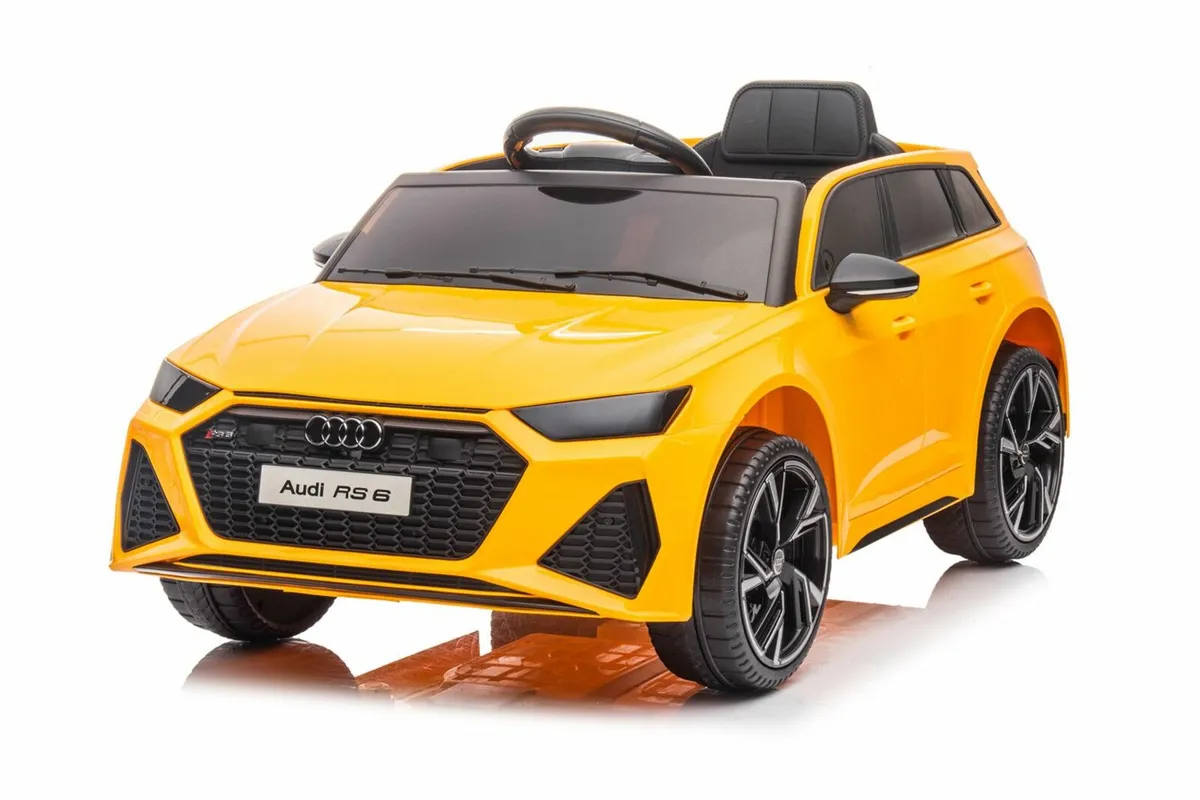 12V Audi RS 6 Ride on Kids Toy Yellow - Image 1