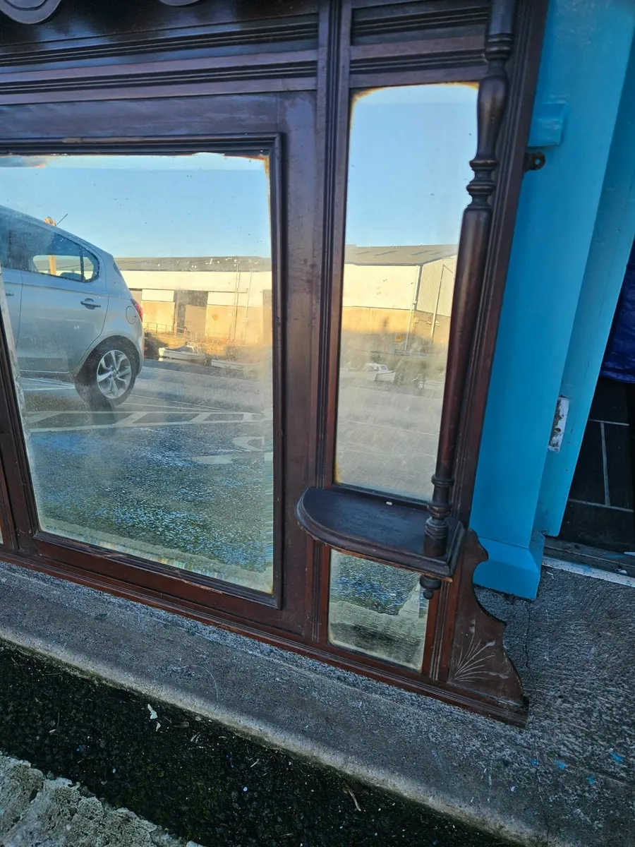 Vintage Antique Overmantle Mirror - Image 2