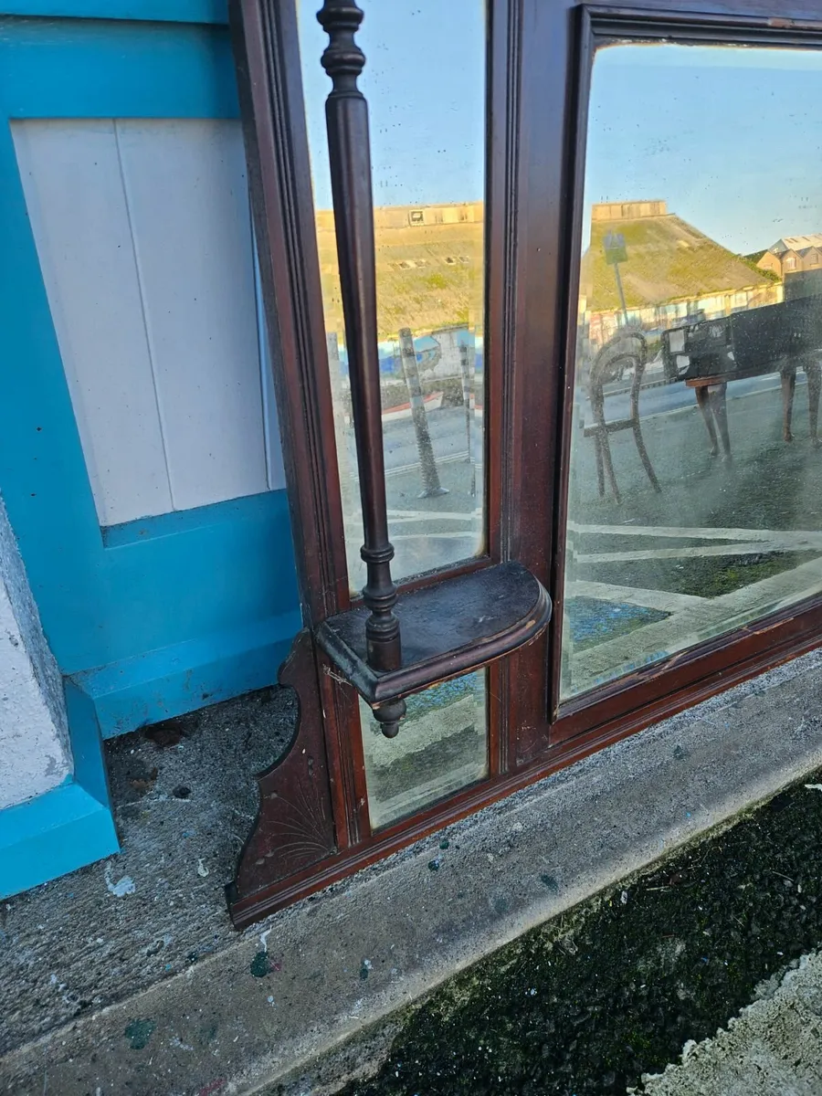 Vintage Antique Overmantle Mirror - Image 3