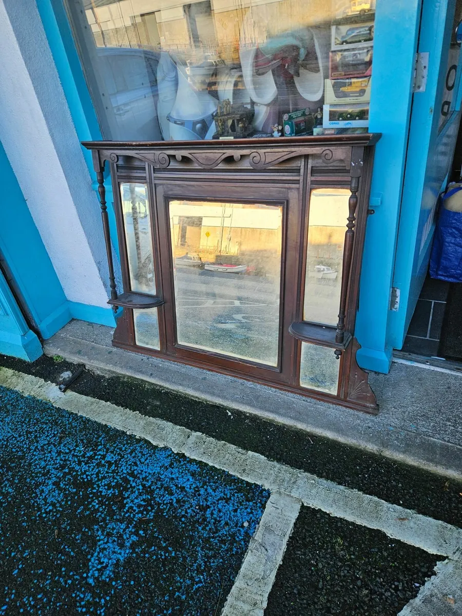 Vintage Antique Overmantle Mirror - Image 1