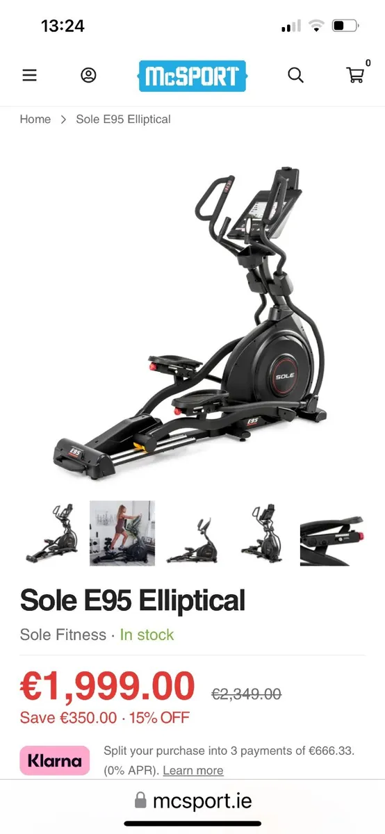 Sole E95 Elliptical/Cross Trainer - Image 1