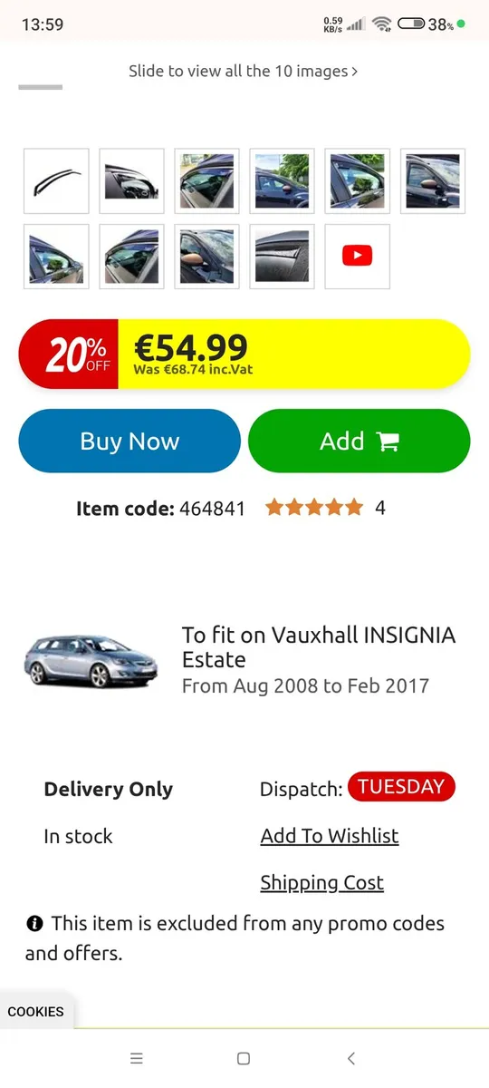 Heko Wind Deflectors for Opel Insignia Mk 1 - Image 4