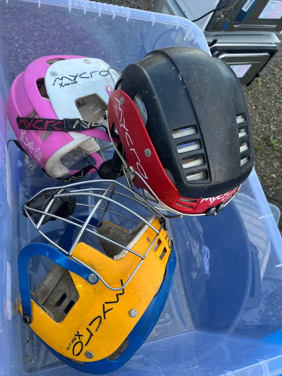 Kids hurling helmets