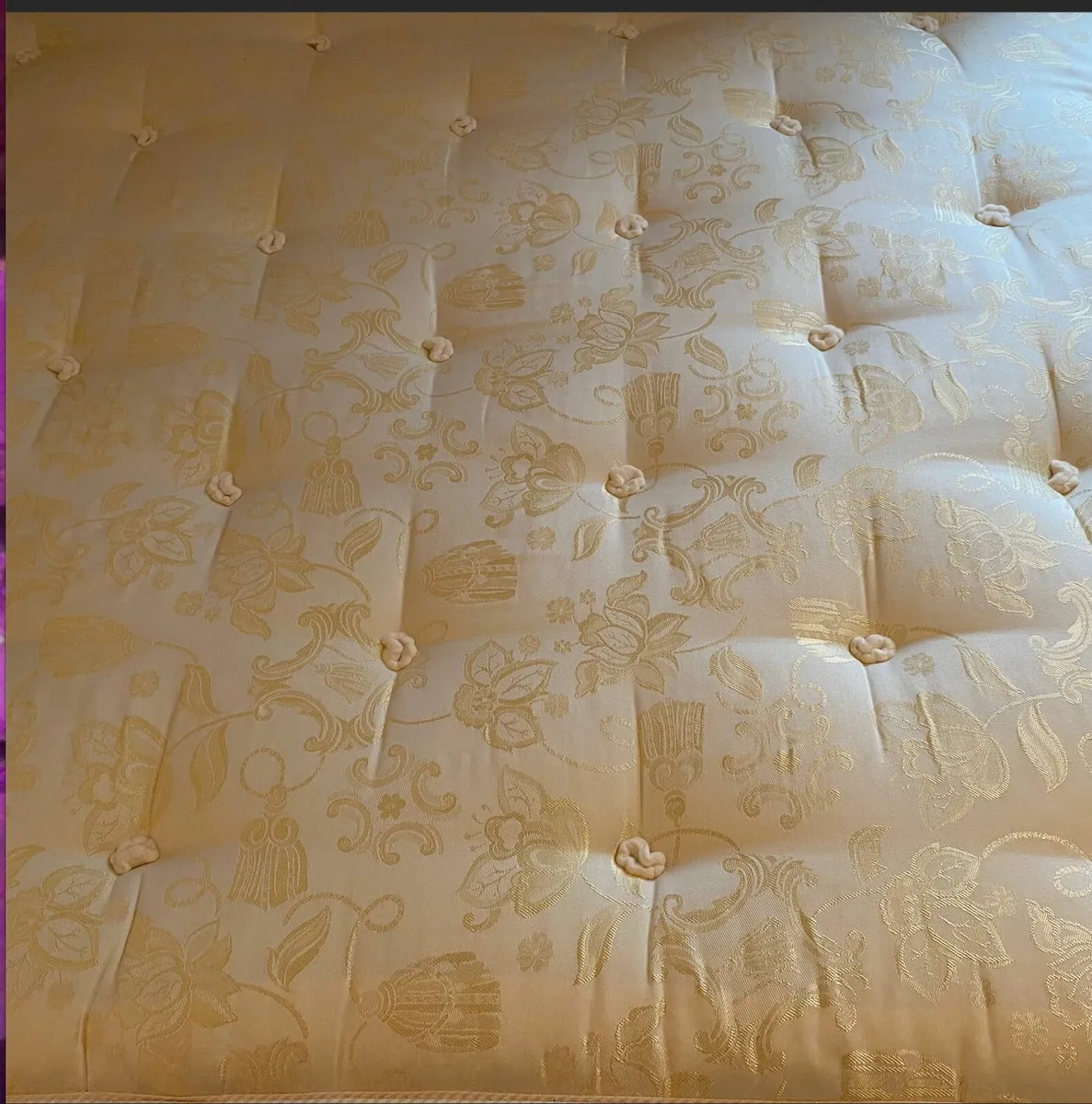 Gleneagle Mastergold bed and pale cream headboard - Image 3