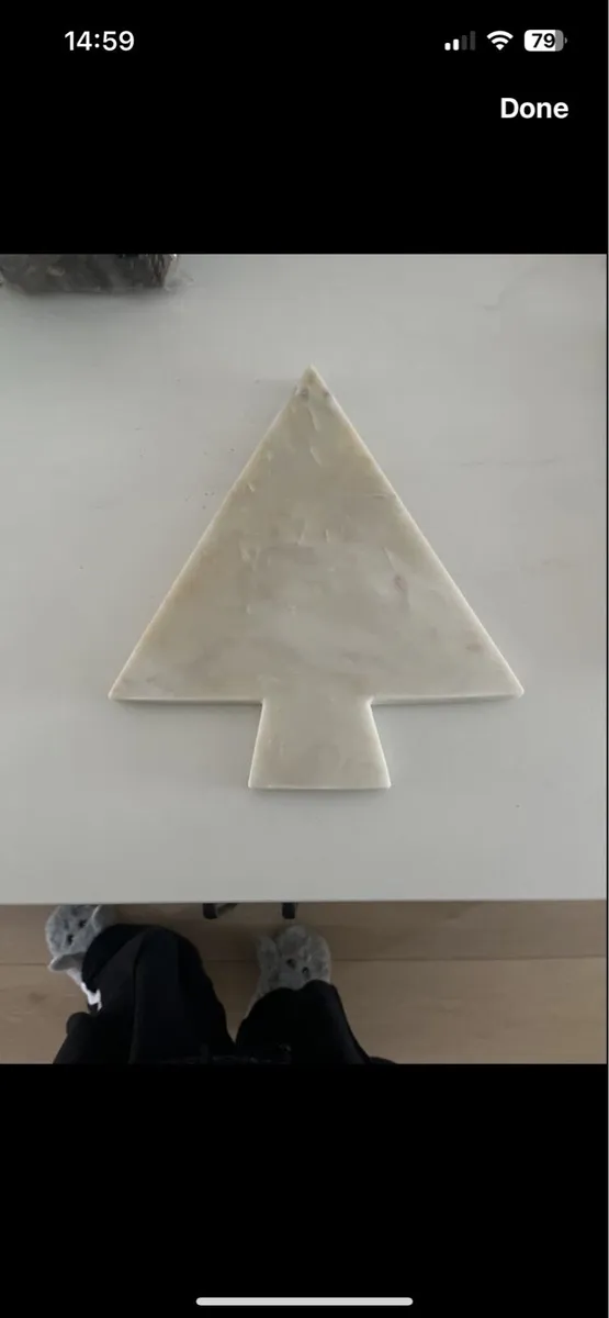 Christmas Tree Marble Serving Board - Brand New - Image 1