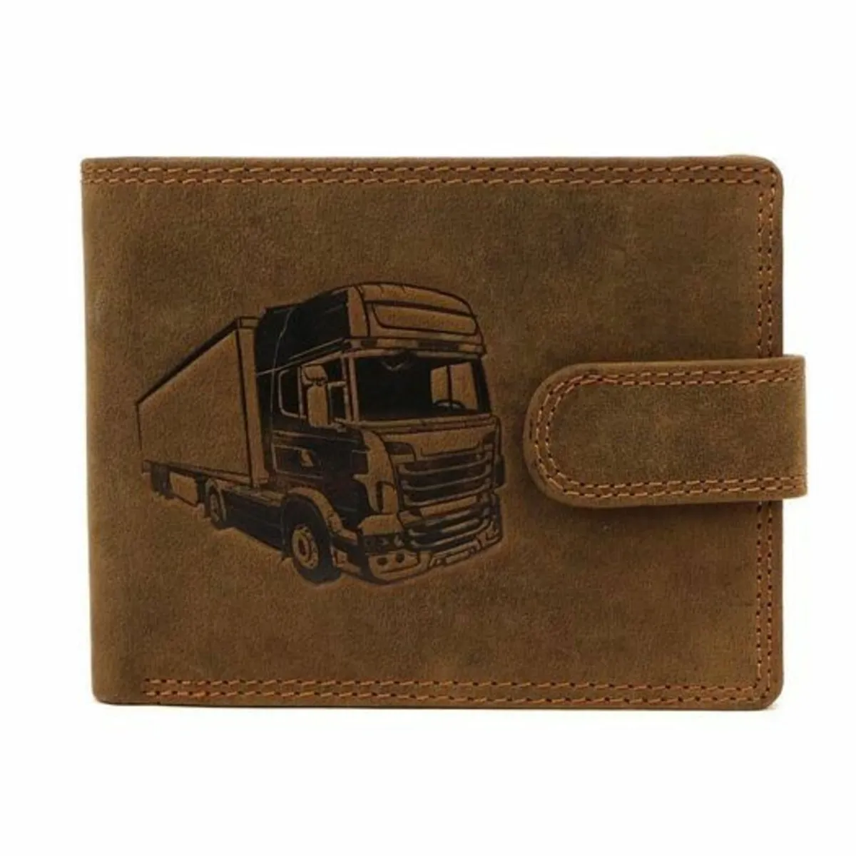 Nordee Man Leather Wallet Brown Truck, Tractor - Image 4