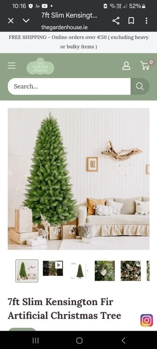 Malahide garden centre 7ft slim Kensington Chrstmas Tree - Image 1