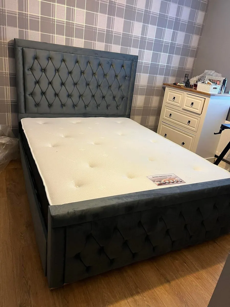 New Double/King Size Bed Frame With Mattress - Image 4