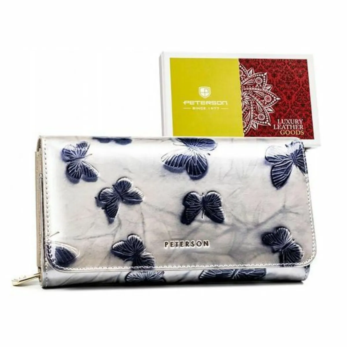 Peterson Genuine Leather Women Wallet/Purse SILVER - Image 2