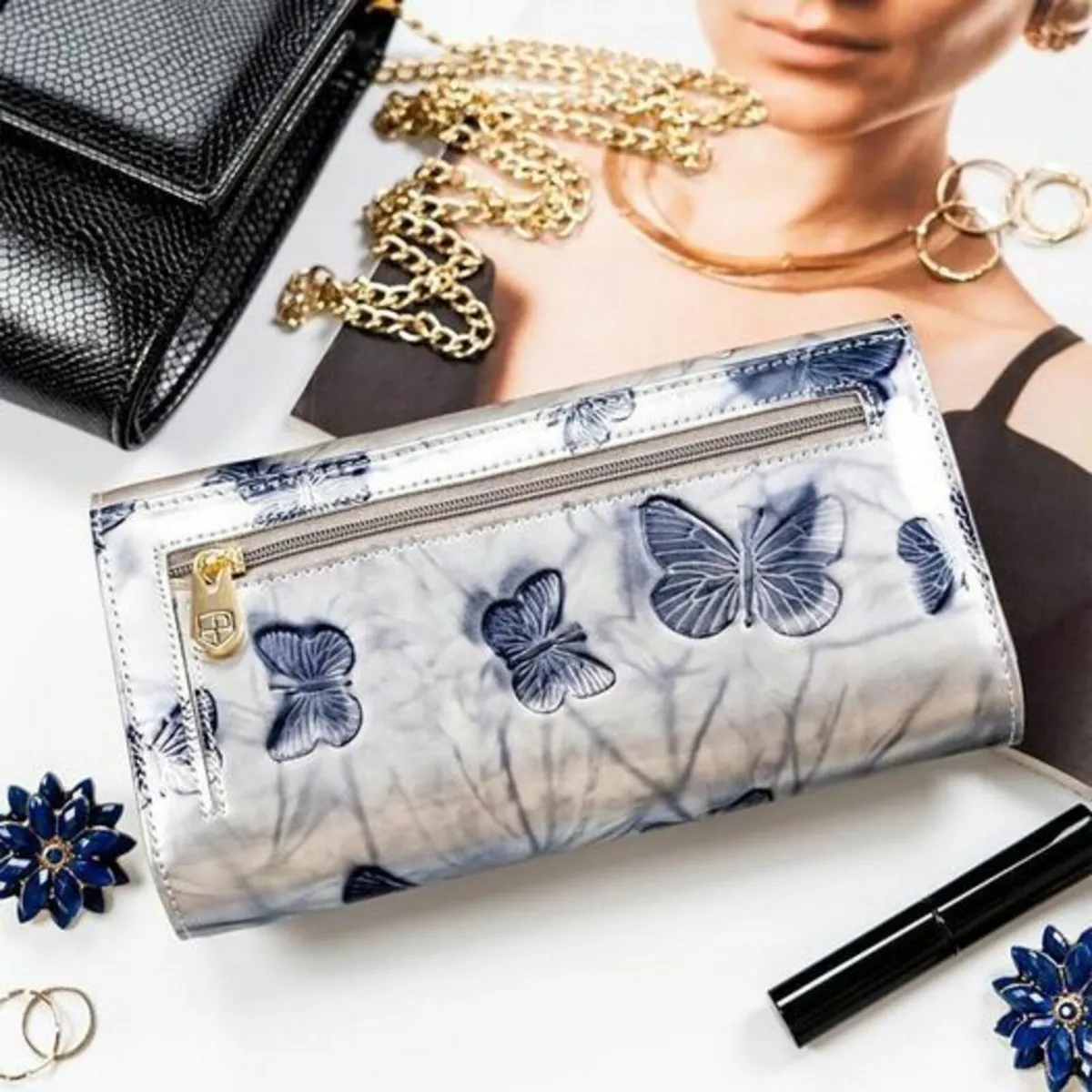 Peterson Genuine Leather Women Wallet/Purse SILVER - Image 3